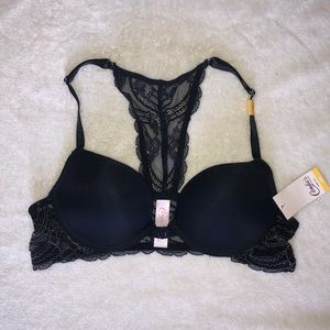 NWT black razor back bra